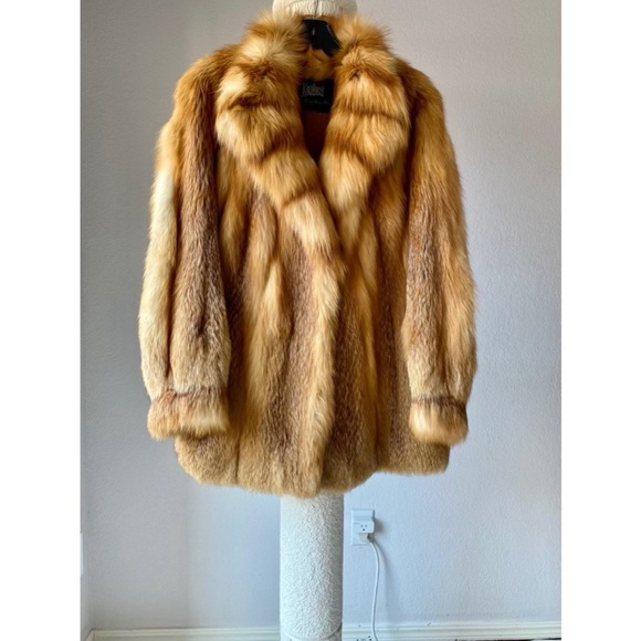 Vintage Red Fox Fur Stroller coat - Picture 9 of 11